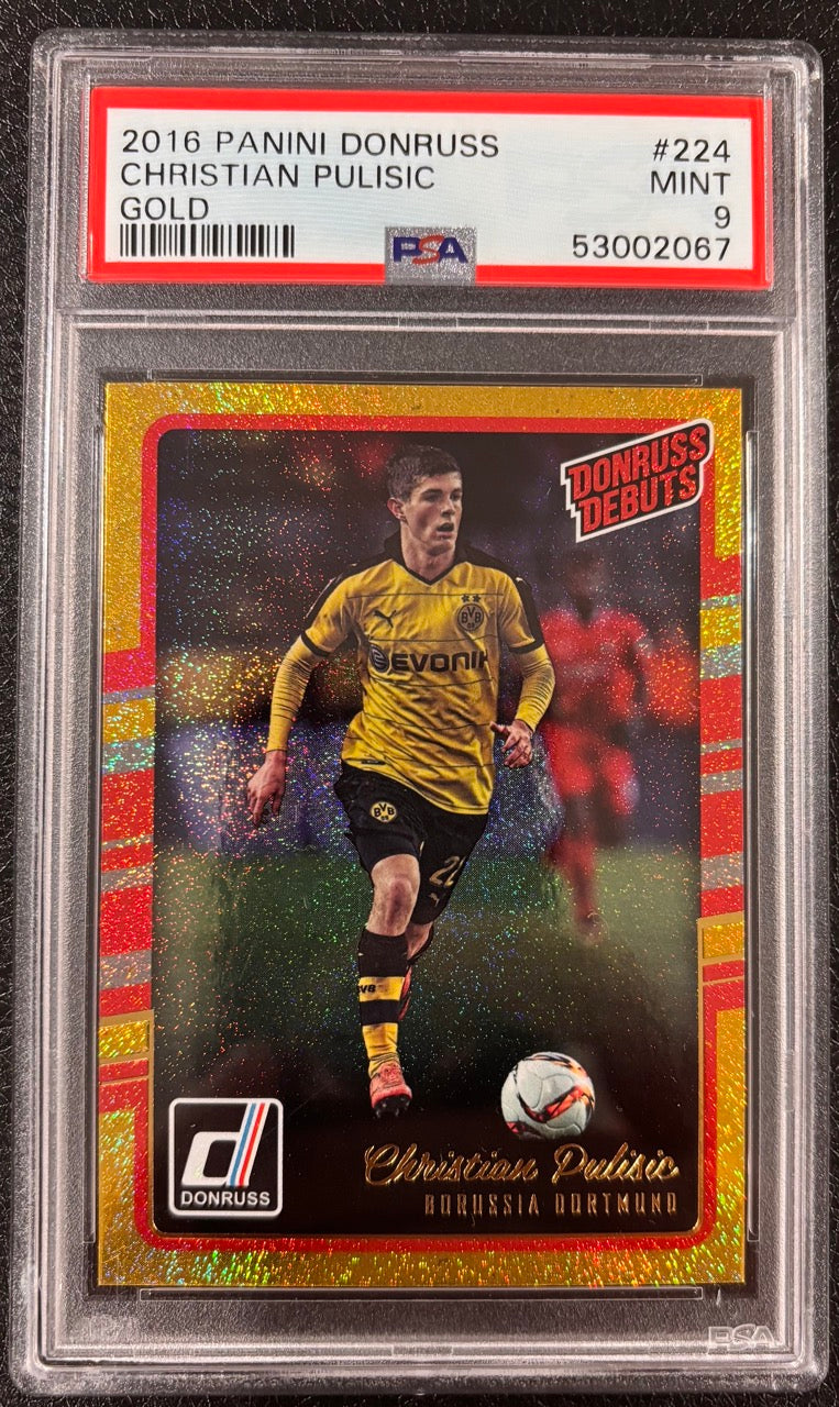 2016 Panini Donruss Debuts Gold #224 Christian Pulisic PSA 9