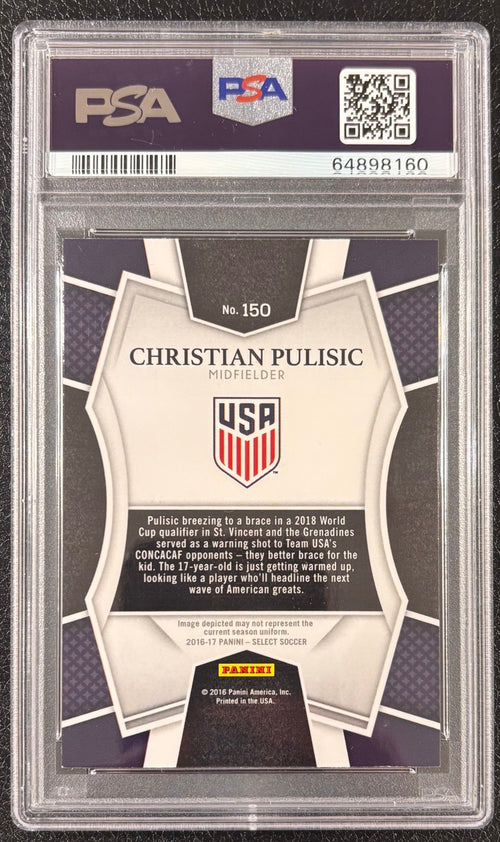 2016 Panini Select #150 Christian Pulisic PSA 9 Mint Rookie Card