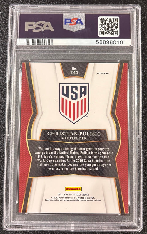 2017 Panini Select Christian Pulisic Checkerboard Prizm #124 PSA 9
