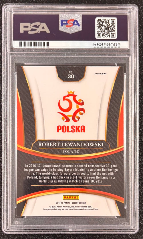 2017 Panini Select Robert Lewandowski Checkerboard Prizm #30 PSA 9