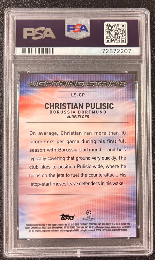 2017 Topps Chrome UCL Christian Pulisic Lightning Strike #LS-CP PSA 9