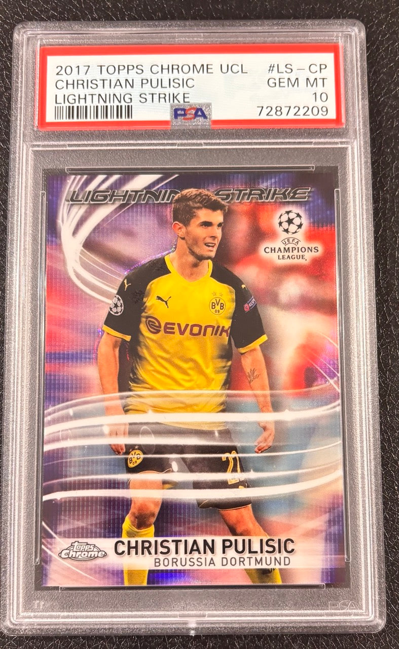 2017 Topps Chrome UCL Christian Pulisic Lightning Strike #LS-CP PSA 10