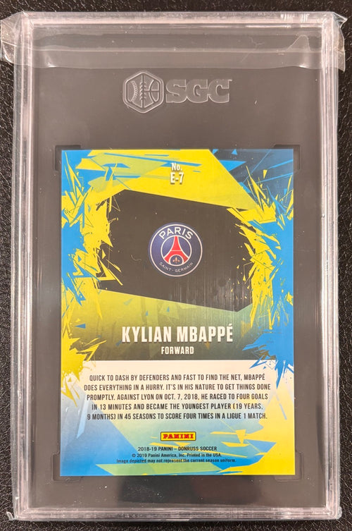 2018-19 Panini Donruss Optic Explosive Kylian Mbappé #E-7 SGC 10 SSP