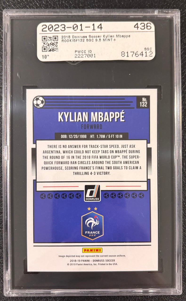 2018-19 Panini Donruss Kylian Mbappé #132 SGC 9.5 France