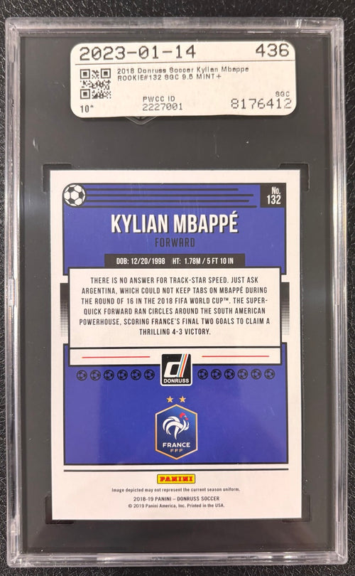 2018-19 Panini Donruss Kylian Mbappé #132 SGC 9.5 France