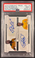 2018 Panini National Treasures Pelé & Neymar Dual Auto /20 PSA 9 Auto 10