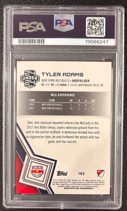 2018 Topps MLS Tyler Adams #163 PSA 9