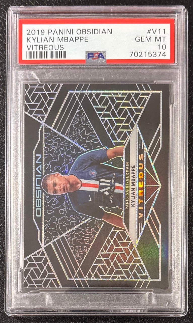 2019 Panini Obsidian Vitreous Kylian Mbappé /135 #V11 PSA 10