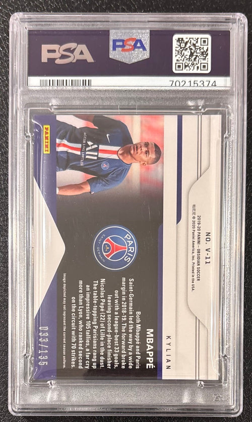 2019 Panini Obsidian Vitreous Kylian Mbappé /135 #V11 PSA 10
