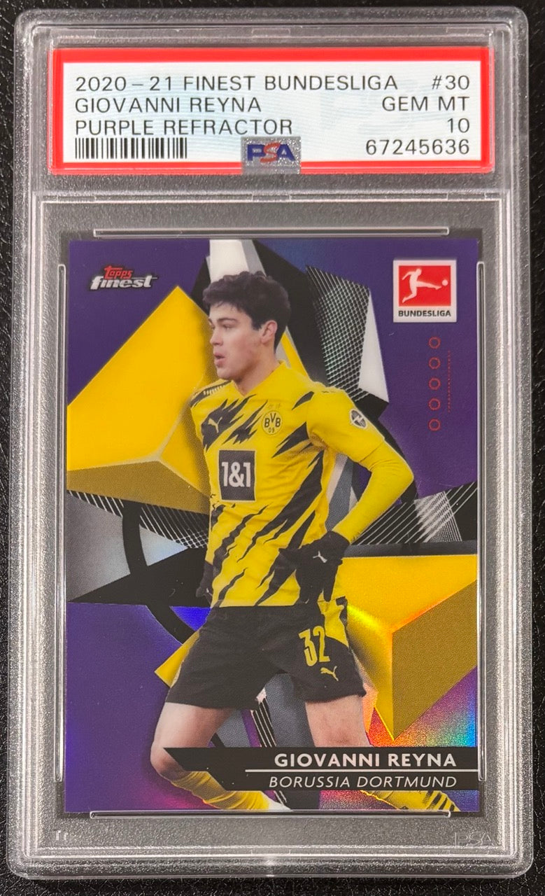 2020-21 Topps Finest Giovanni Reyna Purple Refractor #30 /250 PSA 10