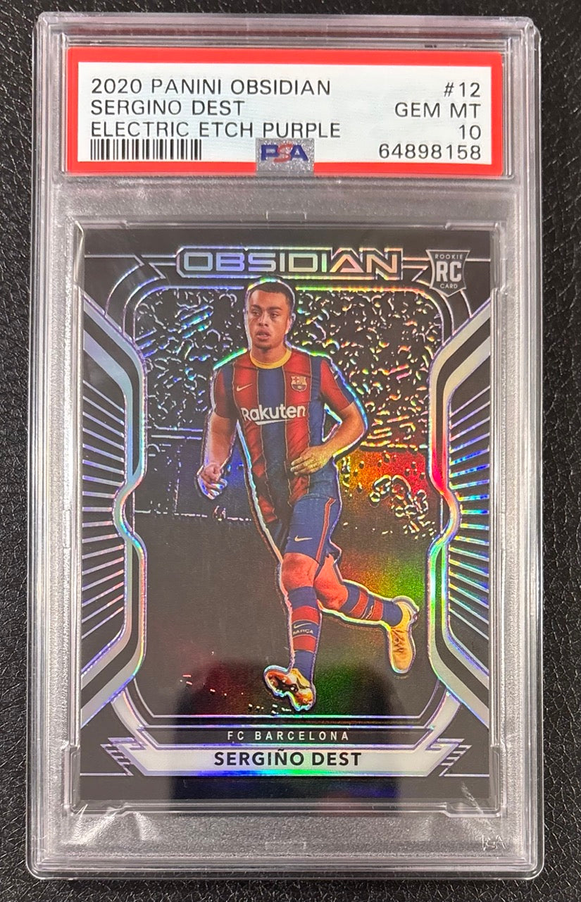 2020 Panini Obsidian Sergiño Dest Electric Etch Purple #12 /75 PSA 10