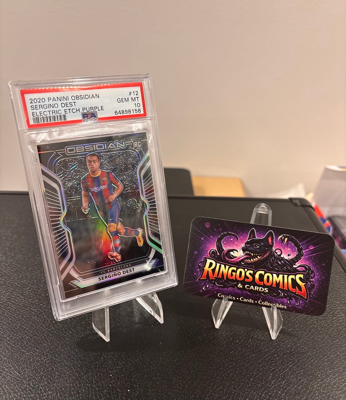 2020 Panini Obsidian Sergiño Dest Electric Etch Purple #12 /75 PSA 10