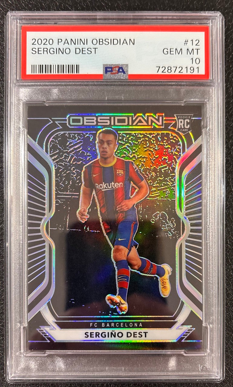 2020 Panini Obsidian Sergiño Dest Rookie Card RC #12 PSA 10