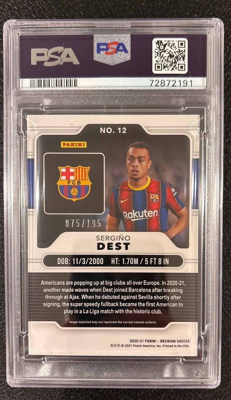 2020 Panini Obsidian Sergiño Dest Rookie Card RC #12 PSA 10