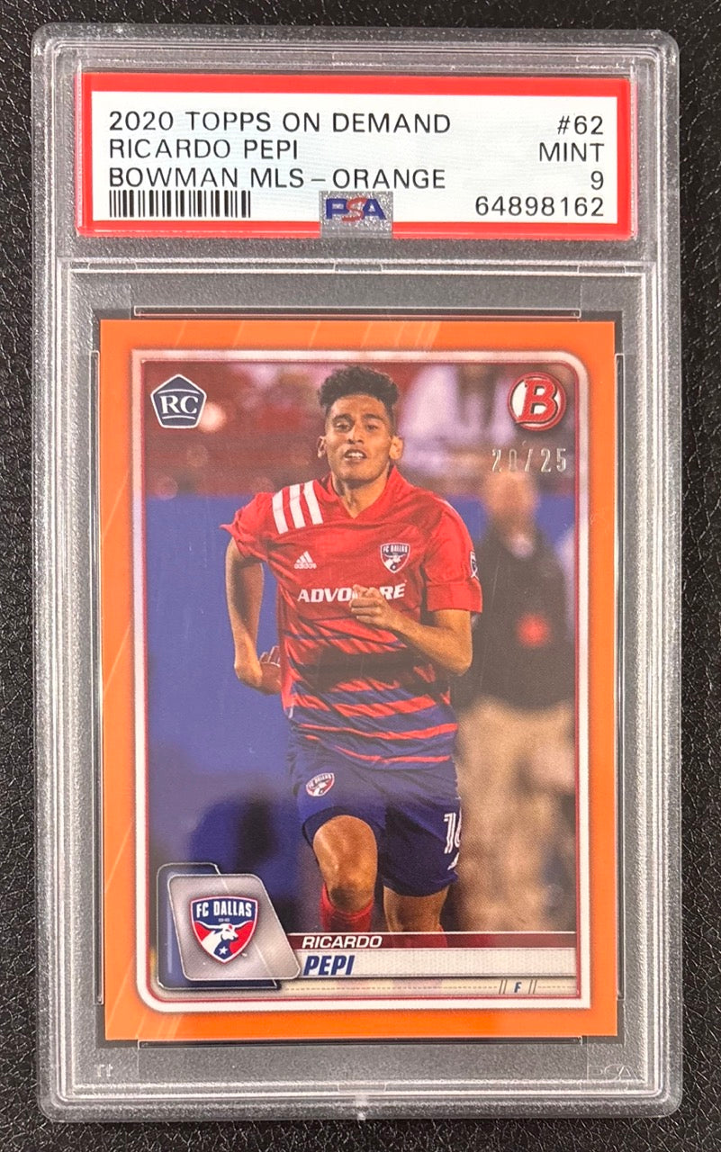 2020 Bowman MLS Ricardo Pepi Orange #62 /25 PSA 9