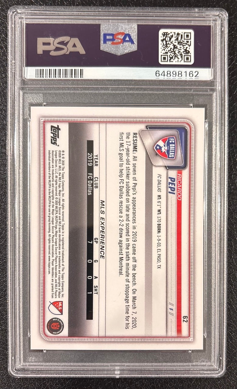 2020 Bowman MLS Ricardo Pepi Orange #62 /25 PSA 9