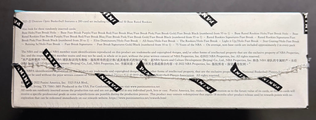 2021-22 Donruss Optic Basketball Fast Break Hobby Box