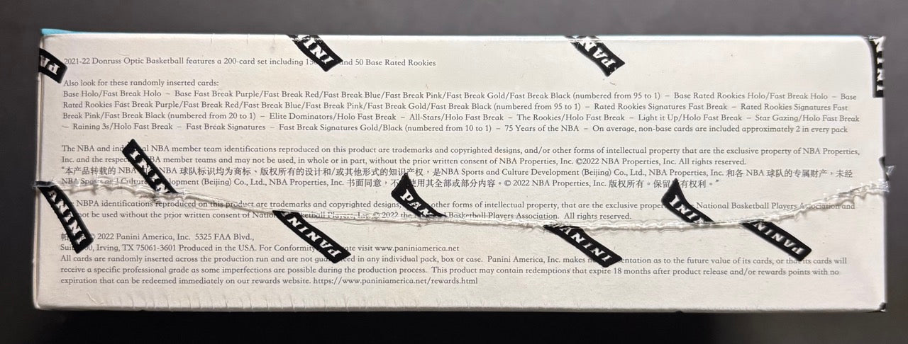 2021-22 Donruss Optic Basketball Fast Break Hobby Box