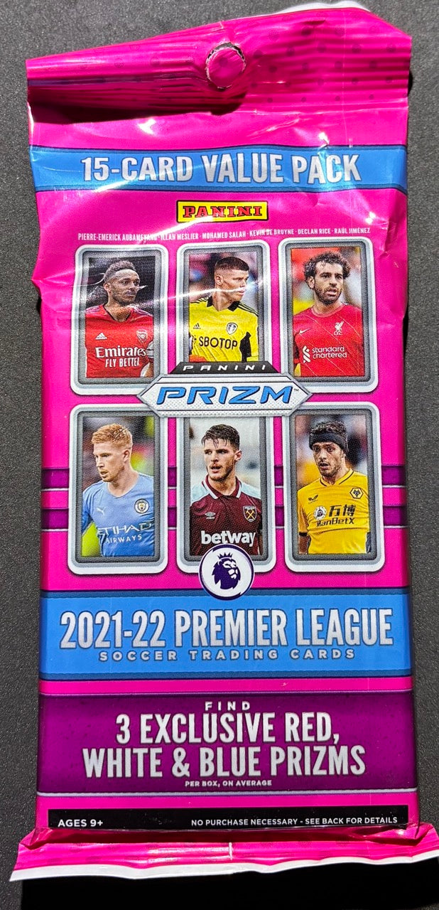 2021-22 Panini Prizm Premier League Soccer Value Packs - LOT OF 6 (6 x 15 Cards)
