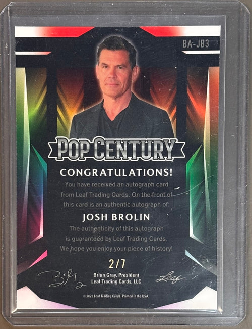 2023 Leaf Pop Century Pink Josh Brolin 1st Autograph Card /7