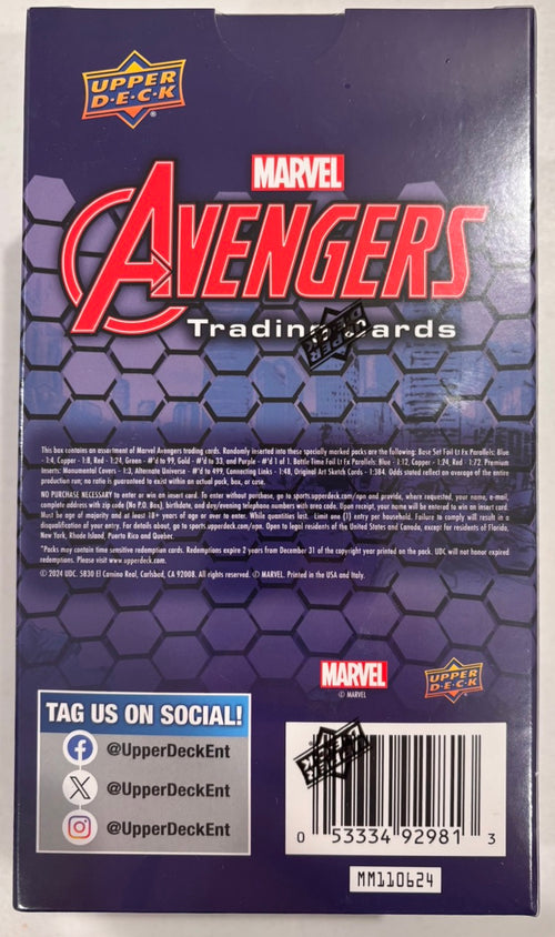 2024 Upper Deck Marvel Avengers Hobby Box