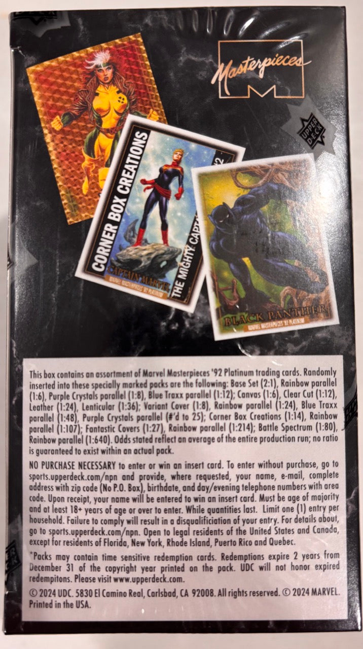 2024 Upper Deck Marvel Masterpieces ‘92 Platinum Blaster Box