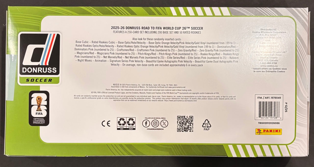 2025-26 Donruss Road To FIFA World Cup Soccer Factory Sealed Costco Bundle Box
