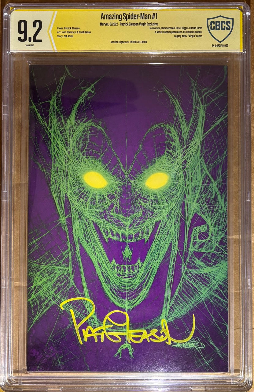 Amazing Spider-Man #1 (2022) - Pat Gleason Virgin - Signature Verified CBCS 9.2