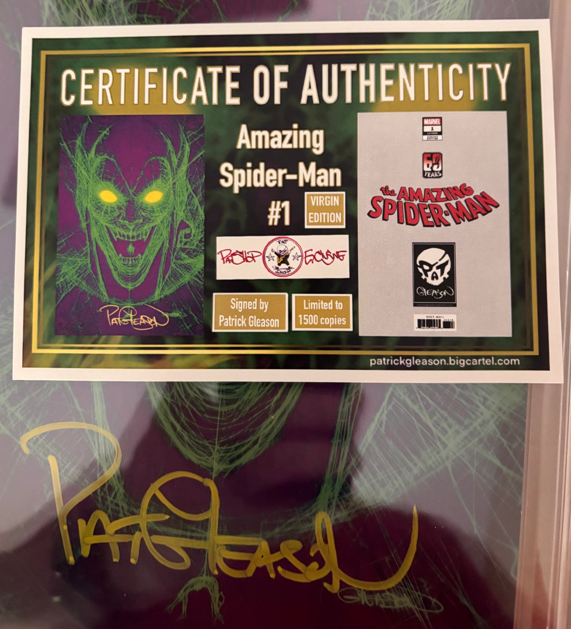 Amazing Spider-Man #1 (2022) - Pat Gleason Virgin - Signature Verified CBCS 9.2