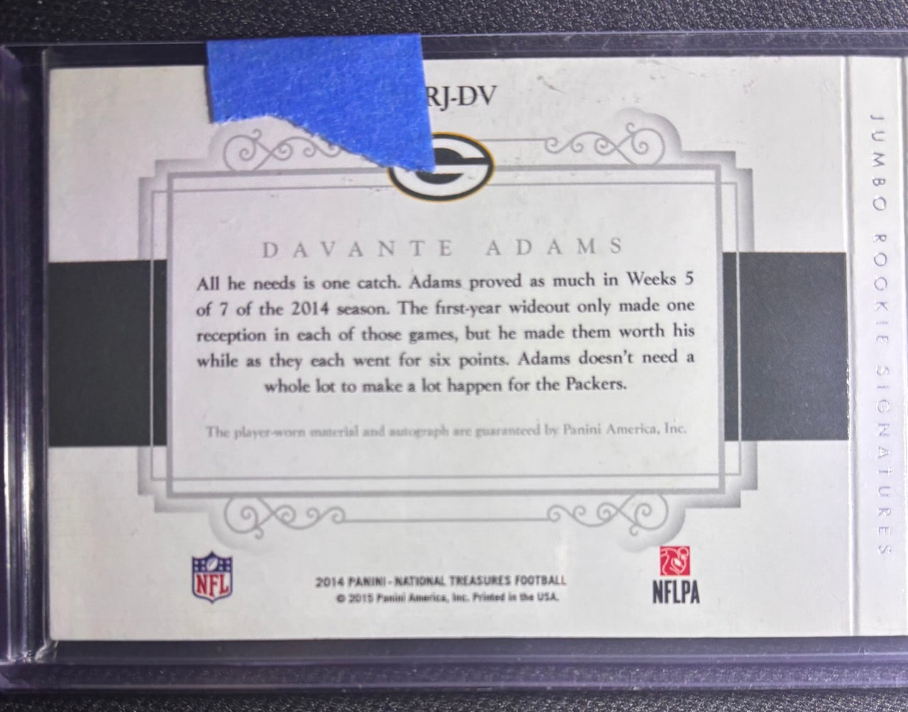 2014 National Treasures Davante Adams Jumbo Rookie Patch Auto Booklet RPA /99