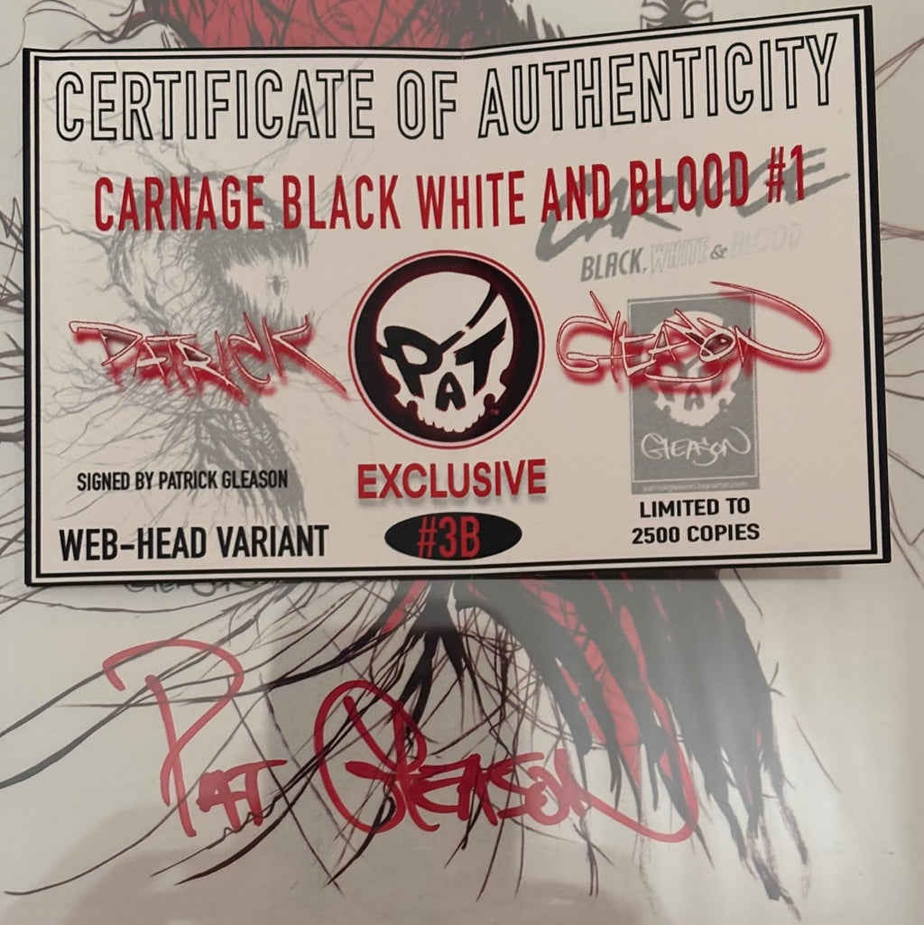 Carnage Black White & Blood #1 (2021) Pat Gleason Verified Signature - CBCS 9.8