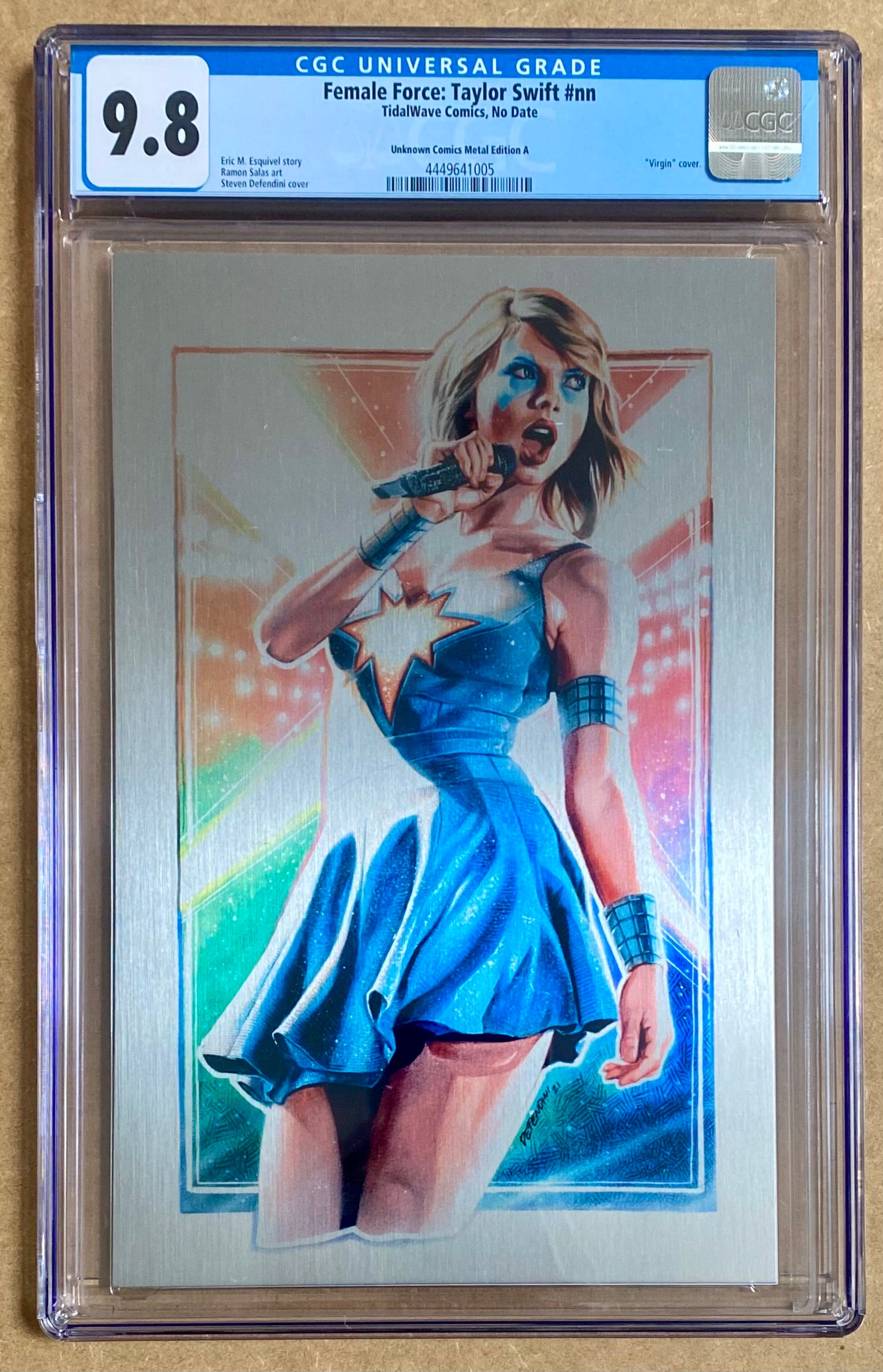 Female Force Taylor Swift #nn - Unknown Comics Metal Edition A Virgin - CGC 9.8