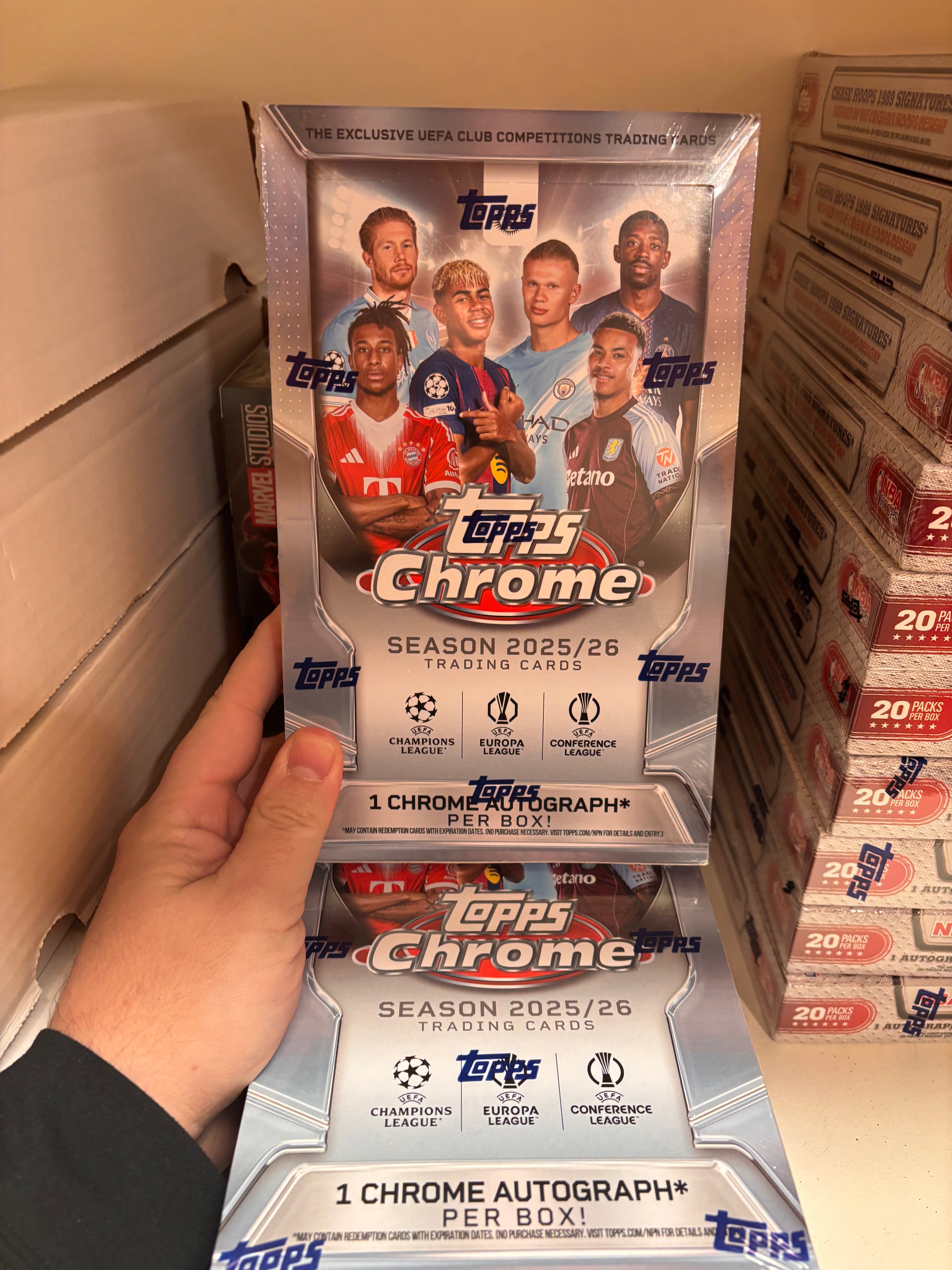2025/26 Topps Chrome UEFA Club Competitions Factory Sealed Hobby Box