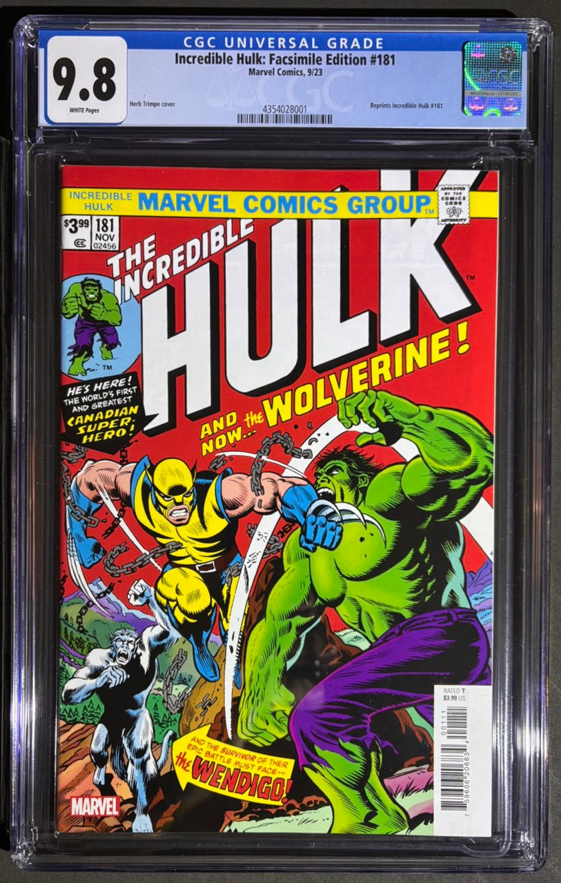 Incredible Hulk Facsimile Edition #181 CGC 9.8 (2023) – Wolverine Debut