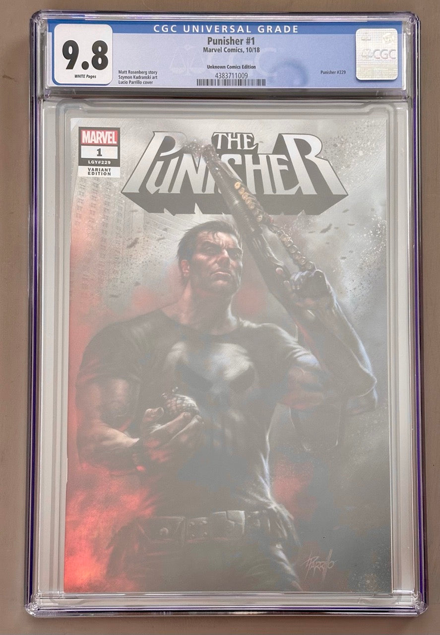 Punisher #1 - Parrillo Unknown Comics Variant - CGC 9.8 🔥 Marvel 2018
