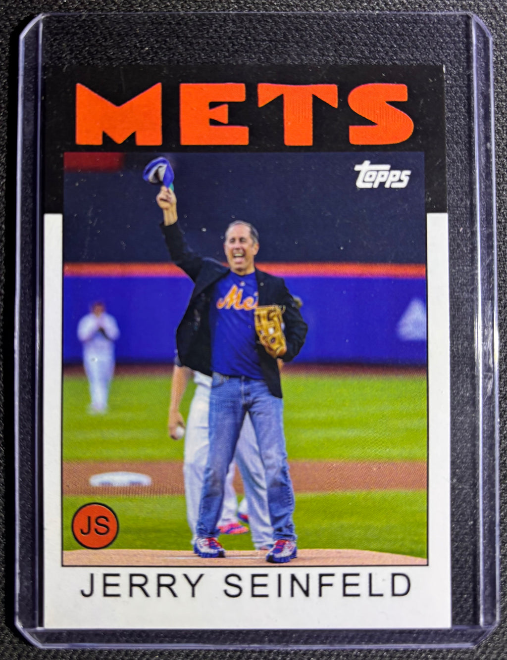 Custom Jerry Seinfeld New York Mets 1986 Topps Style Parody Trading Card
