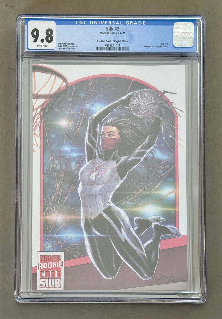 Silk #2 - Frankie’s Comics Rookie Card CoverVirgin Variant - CGC 9.8 🔥 Marvel 2021