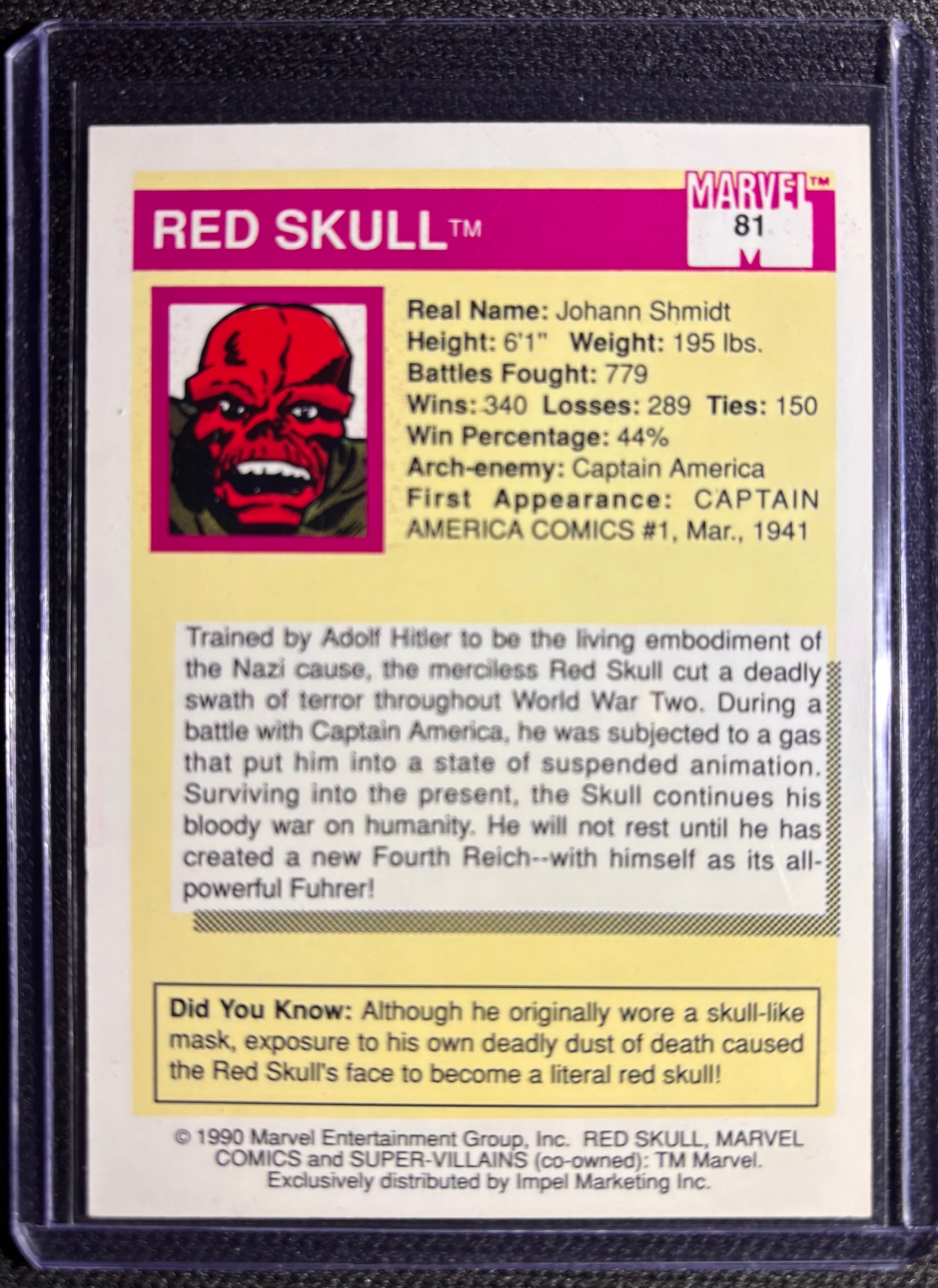 1990 Impel Marvel Universe Red Skull #81