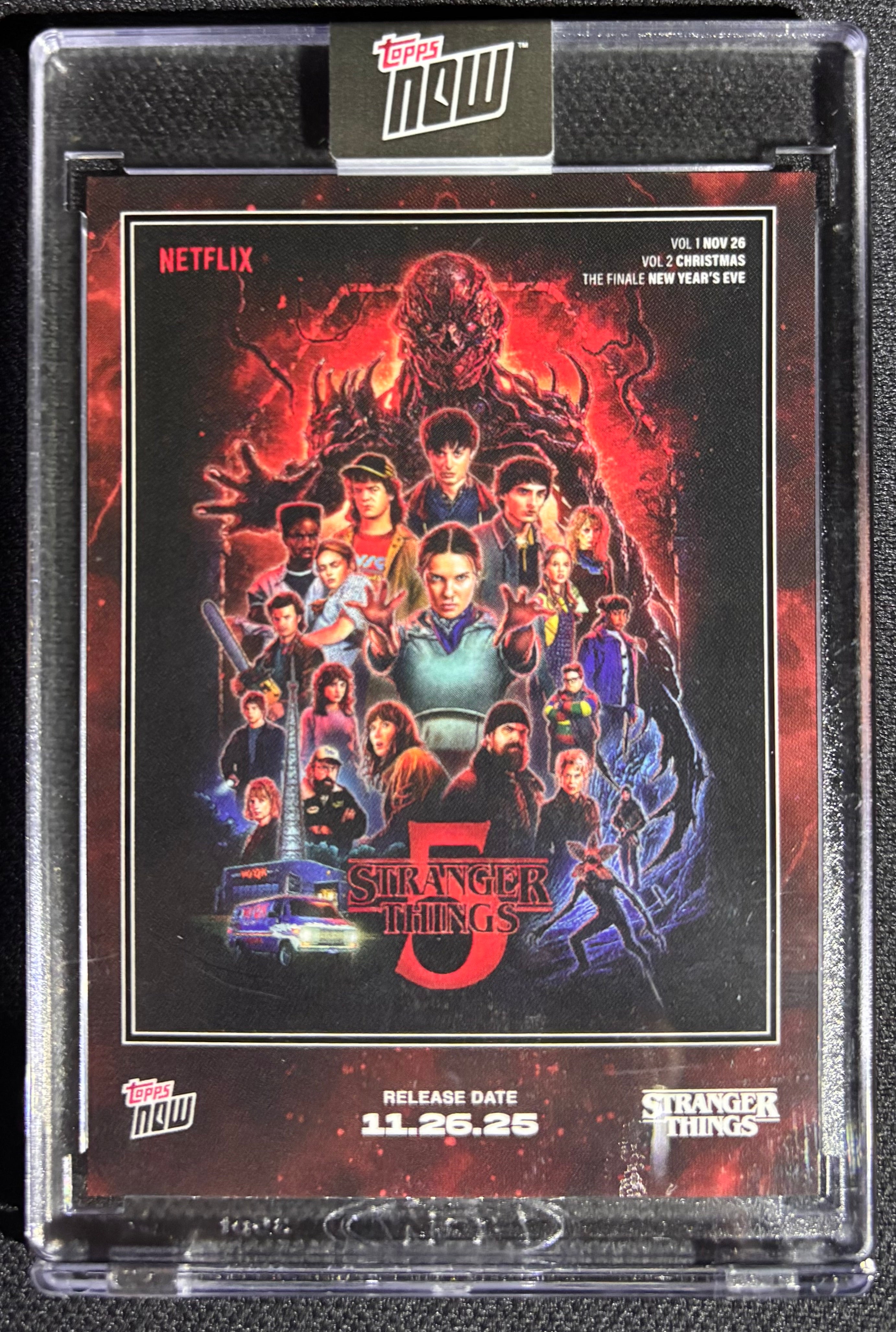 2025 Topps NOW Stranger Things Season 5 Promo Release Date Card Netflix