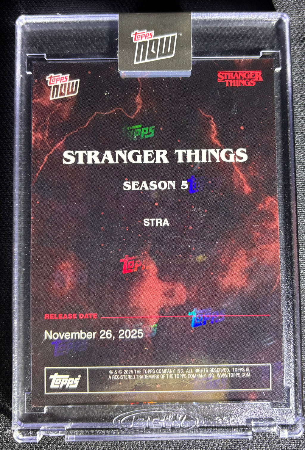 2025 Topps NOW Stranger Things Season 5 Promo Release Date Card Netflix