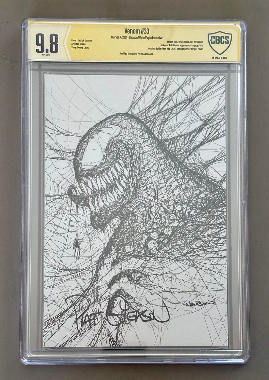 Venom #33 - White Virgin ASM 55 Homage Variant - CBCS SS 9.8 ✍️ Signed by Patrick Gleason