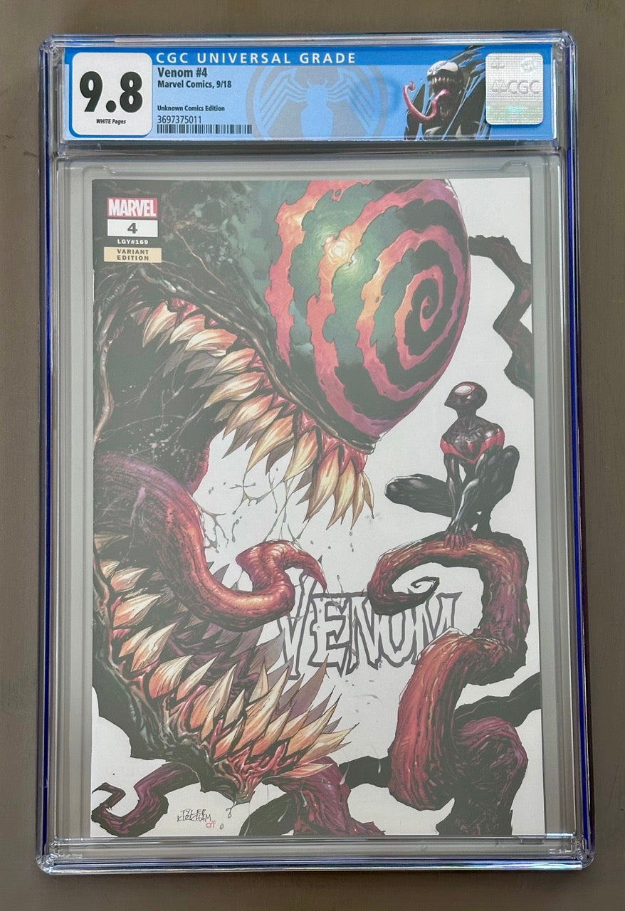 Venom #4 CGC 9.8 🔥 Unknown Comics Variant Marvel 2018 White Pages Custom Label