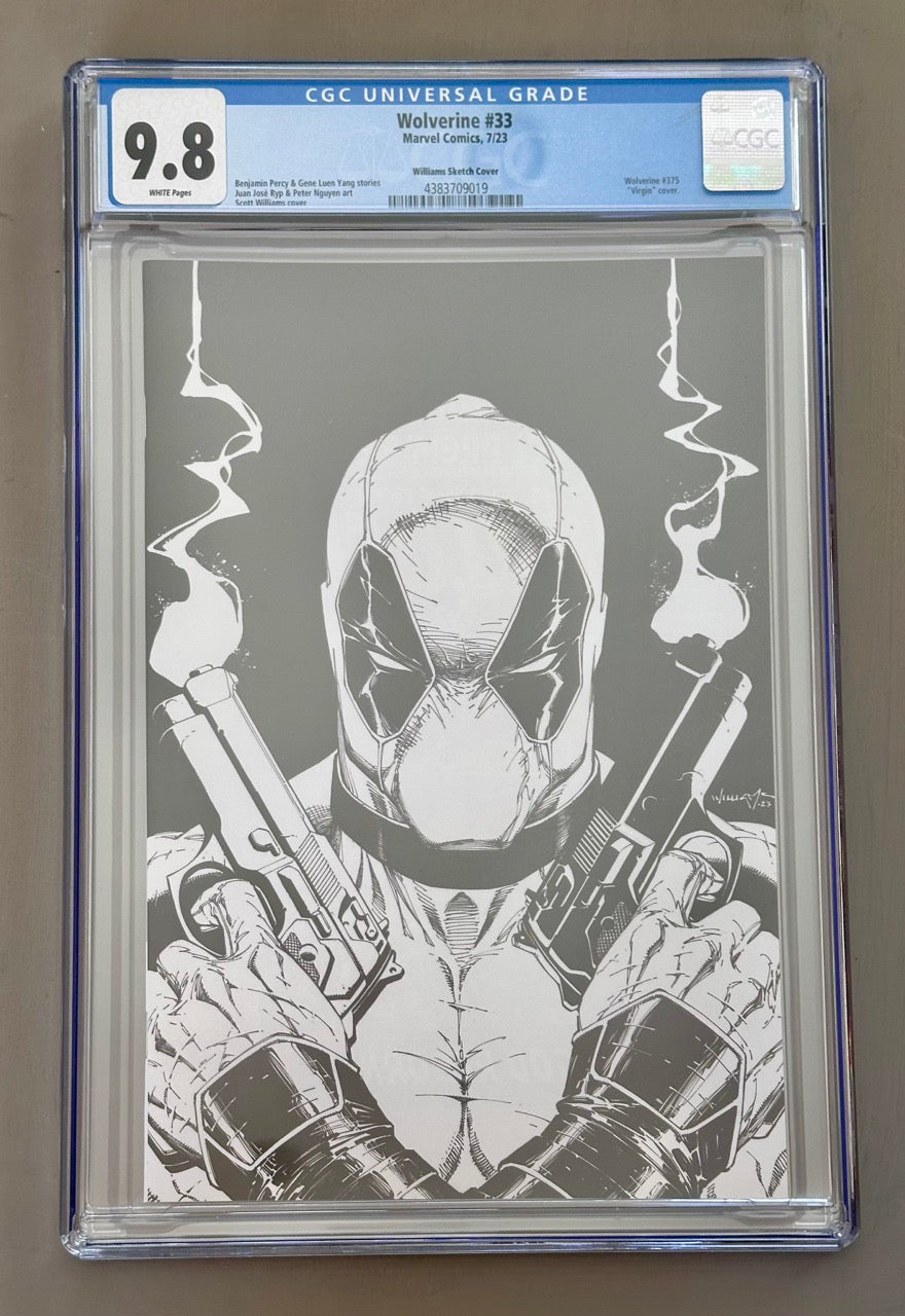 Wolverine #33 CGC 9.8 🔥 Sketch Variant Deadpool Cover Marvel 2023